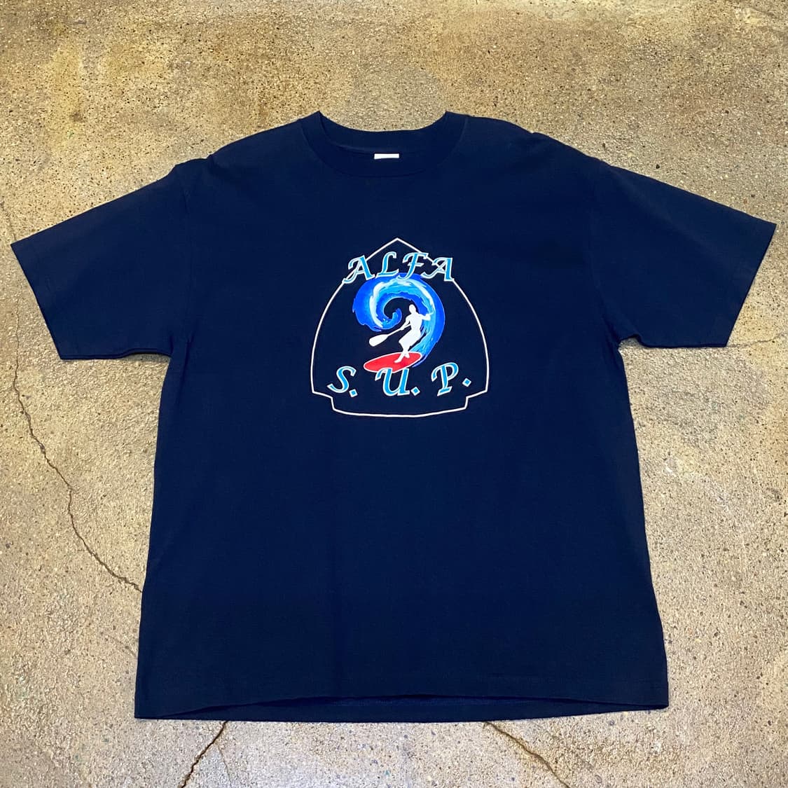 미국 빈티지 알파 서프 프린팅 포인트 반팔티 상품이미지2