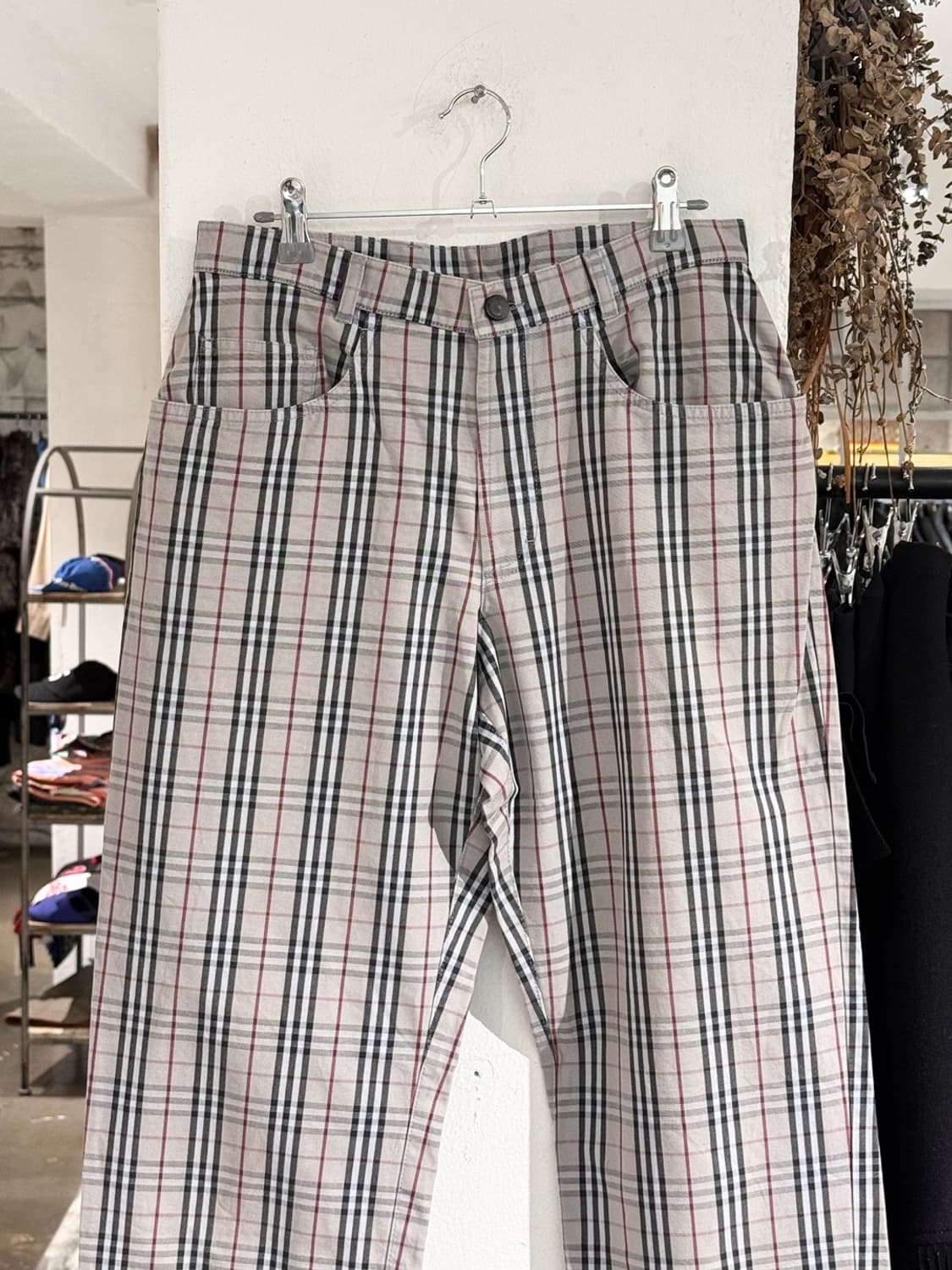 버버리 그레이 노바체크 스트레이트 코튼 트라우저 상품이미지2