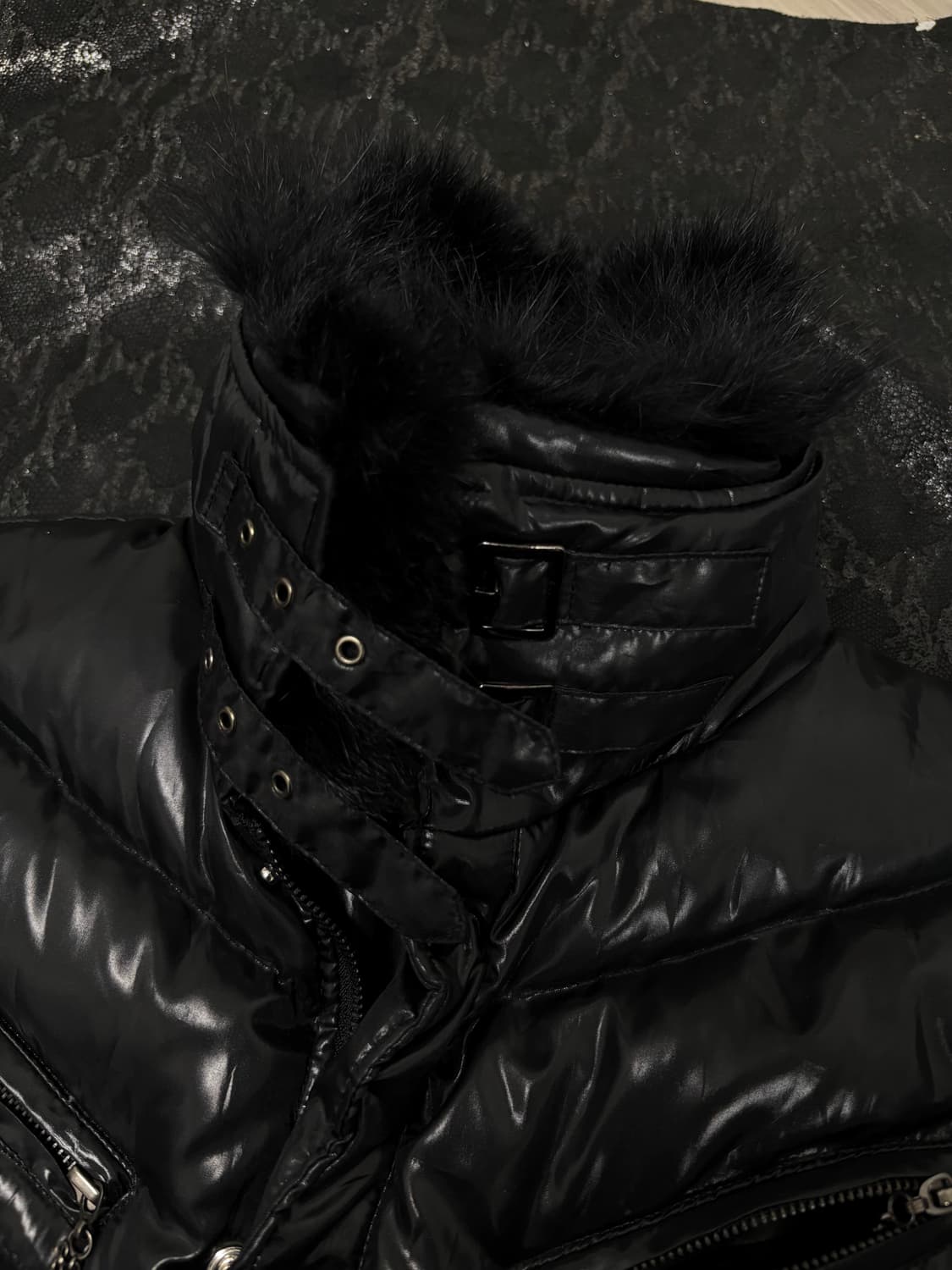 “M&s” 00’s Rare V-Kei Black Fur Trimming 상품이미지6
