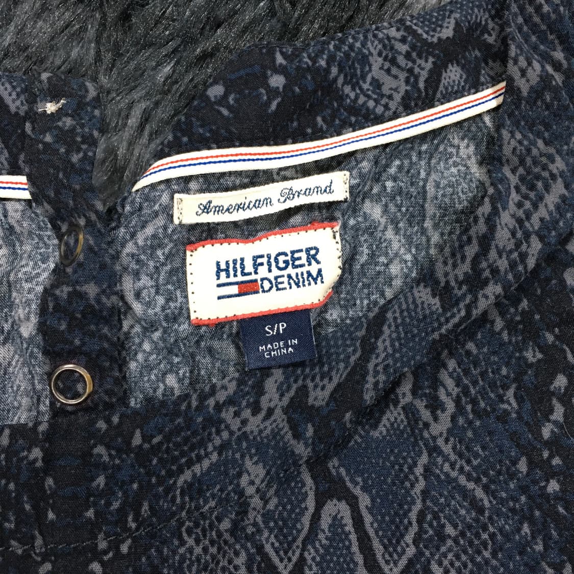 투티/0230 타미힐피거 데님 스네이크 스킨 원피스 반팔티 상품이미지3