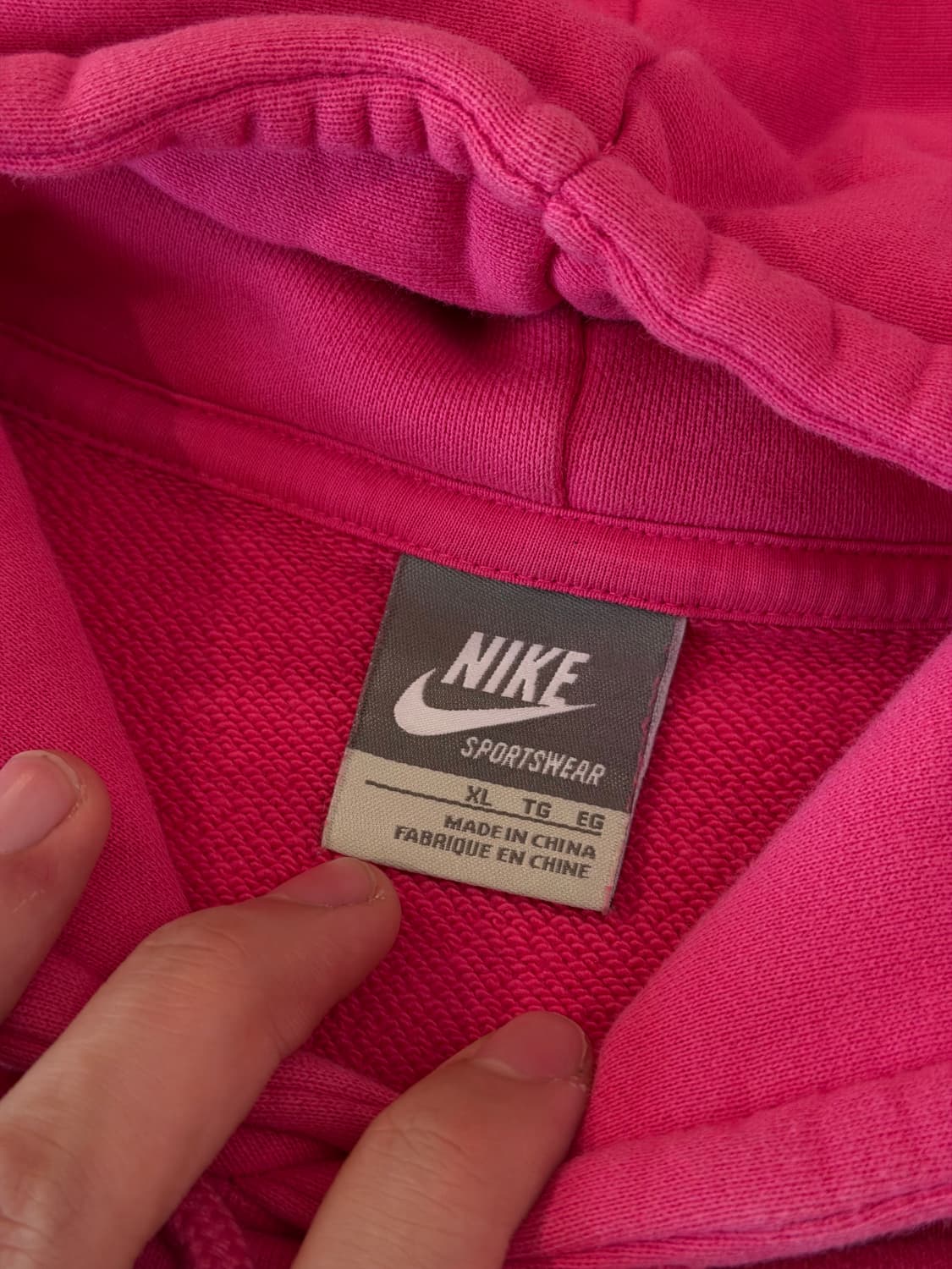 00s 희귀 빈티지 나이키 하이킹 스우시 후드티 핑크 상품이미지4