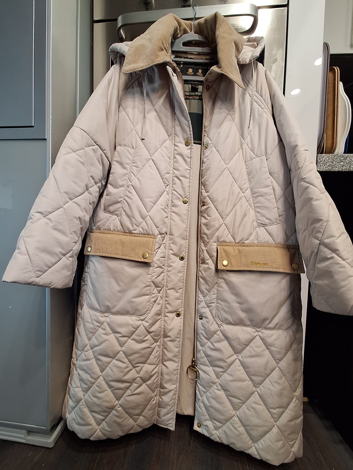 바버 퀼팅 롱자켓 코트 상품이미지2