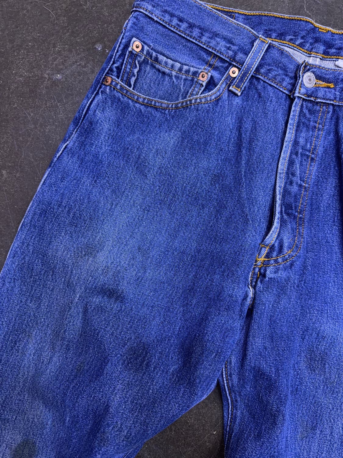 리바이스 501 00's 레귤러핏 빈티지 워싱 지퍼 커스텀 데님팬츠 33 상품이미지4