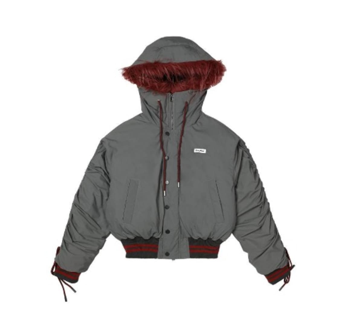 JIKOO 후드 퍼 플라잉 패딩 재킷 상품이미지2