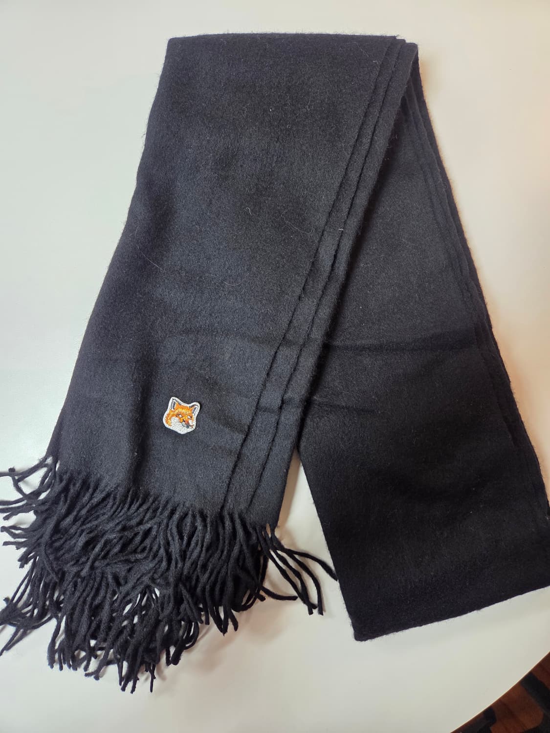 메종키츠네 폭스헤드 블랙 울머플러 상품이미지1