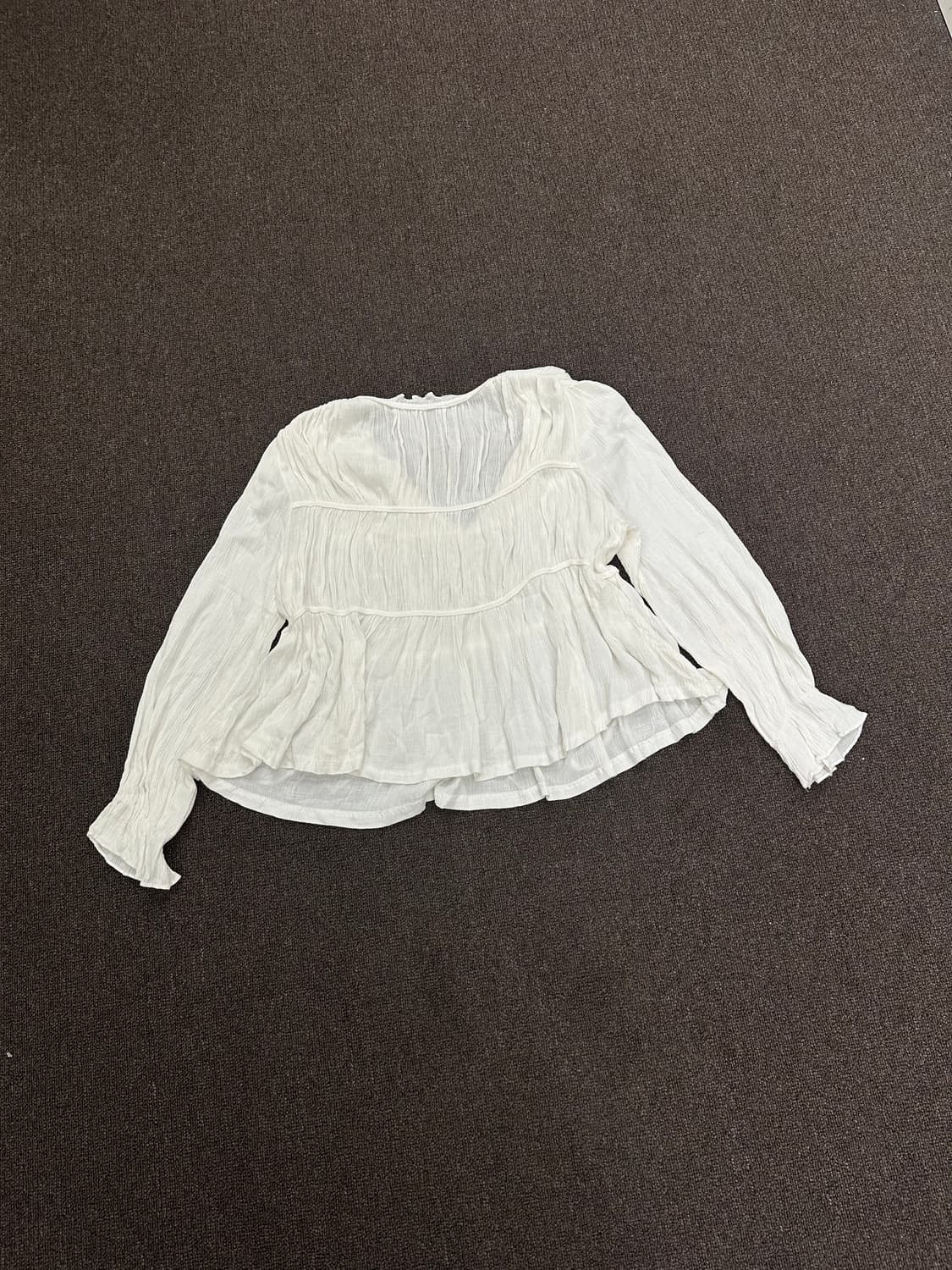 OS)Japanese vintage 화이트 셔링 블라우스 상품이미지6