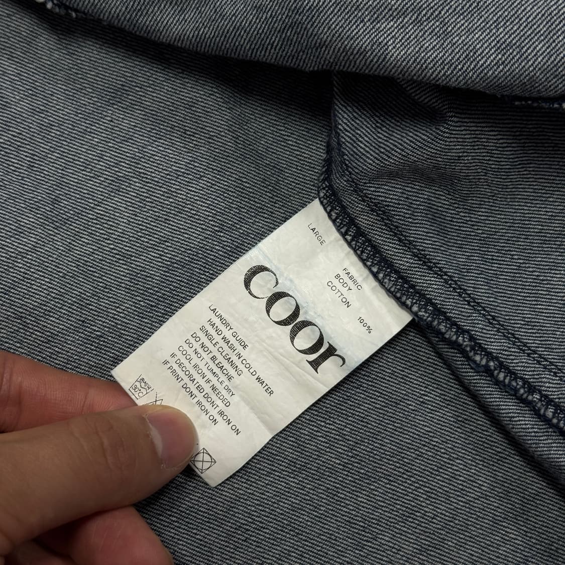 쿠어 절개 컷오프 크롭 데님셔츠 L 상품이미지7