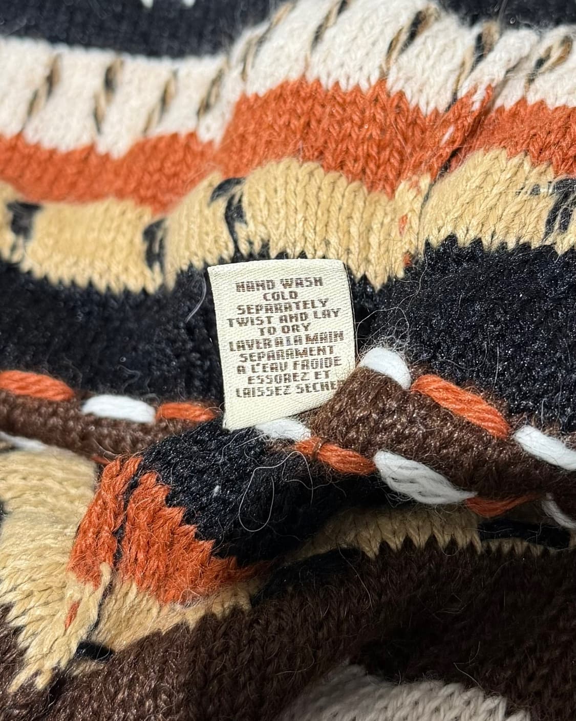 빈티지 캐롤리나 케이 블랙 배색 니트 집업 가디건 상품이미지10