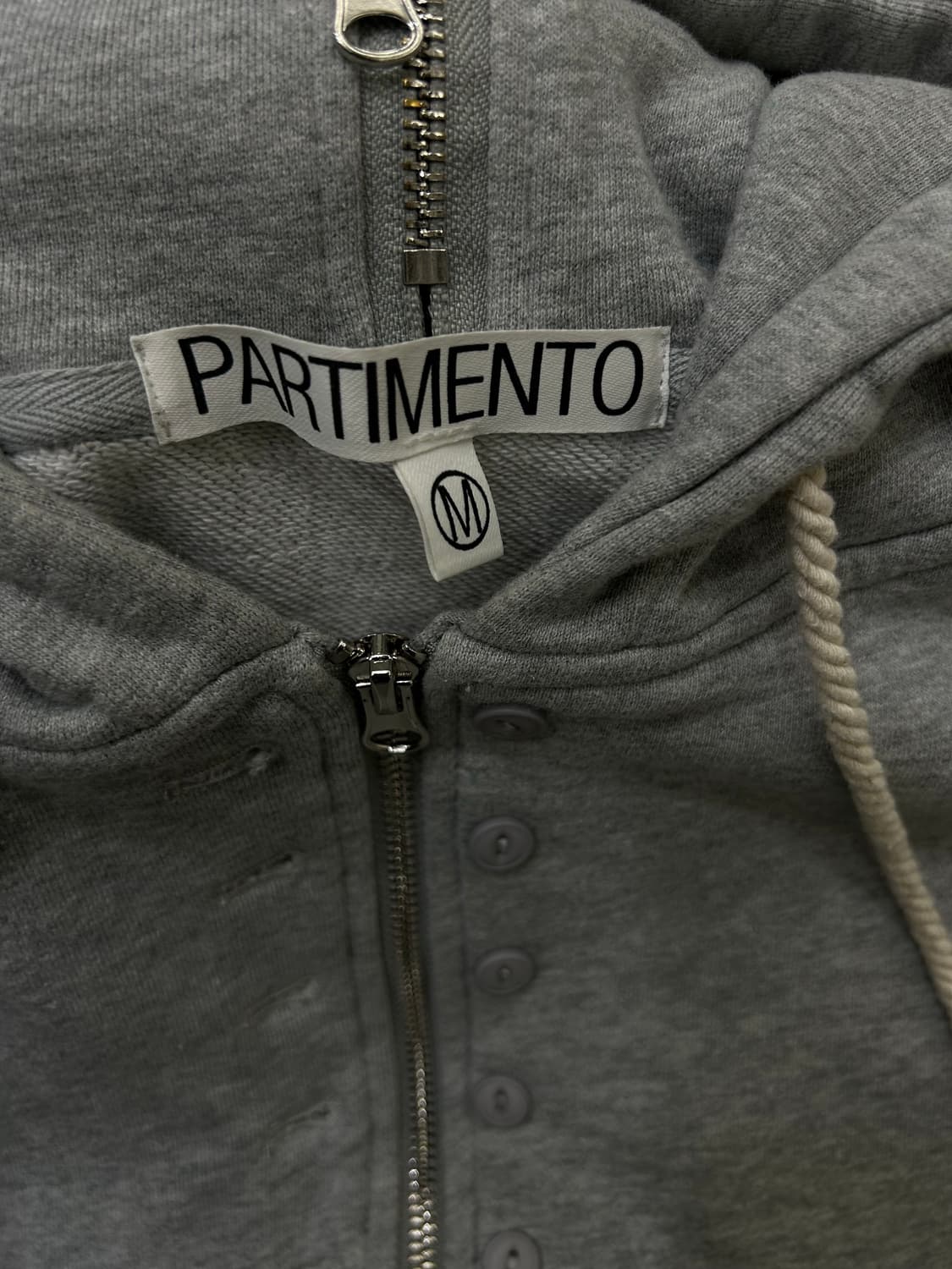 [M]파르티멘토 76아플리케 듀얼 후드집업/그레이 상품이미지4