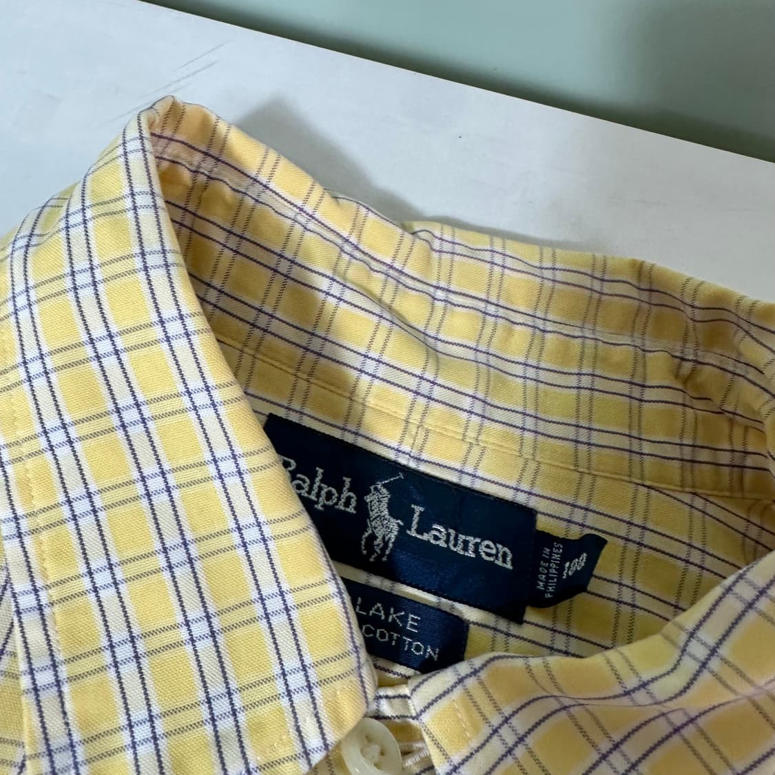 XL 폴로 랄프로렌 옐로우 오버핏 포니로고 체크 반팔셔츠 상품이미지2