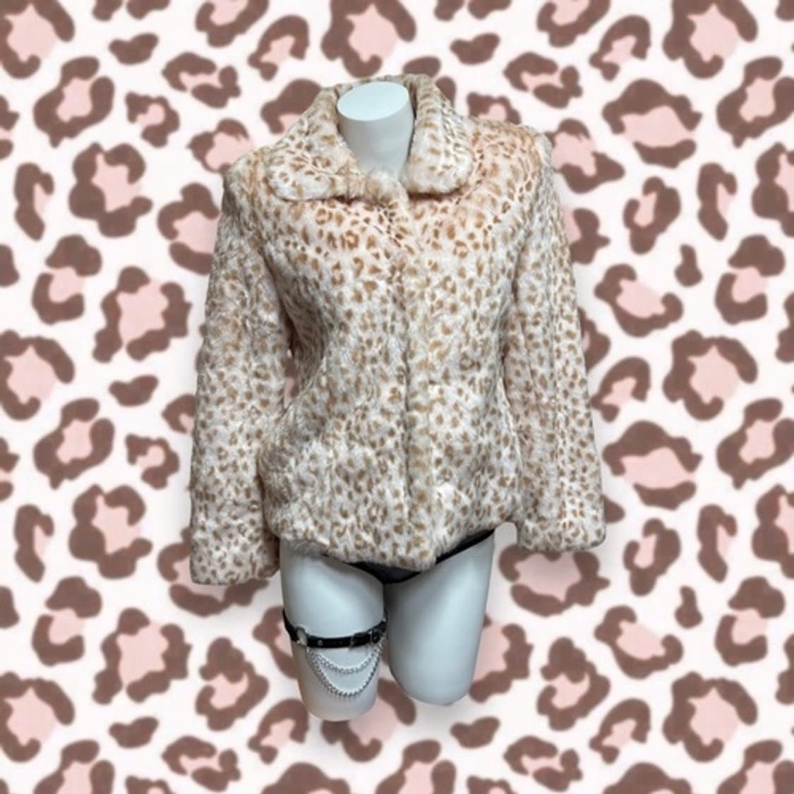 Lizlisa hime-gal pink leopard fur jk 상품이미지6