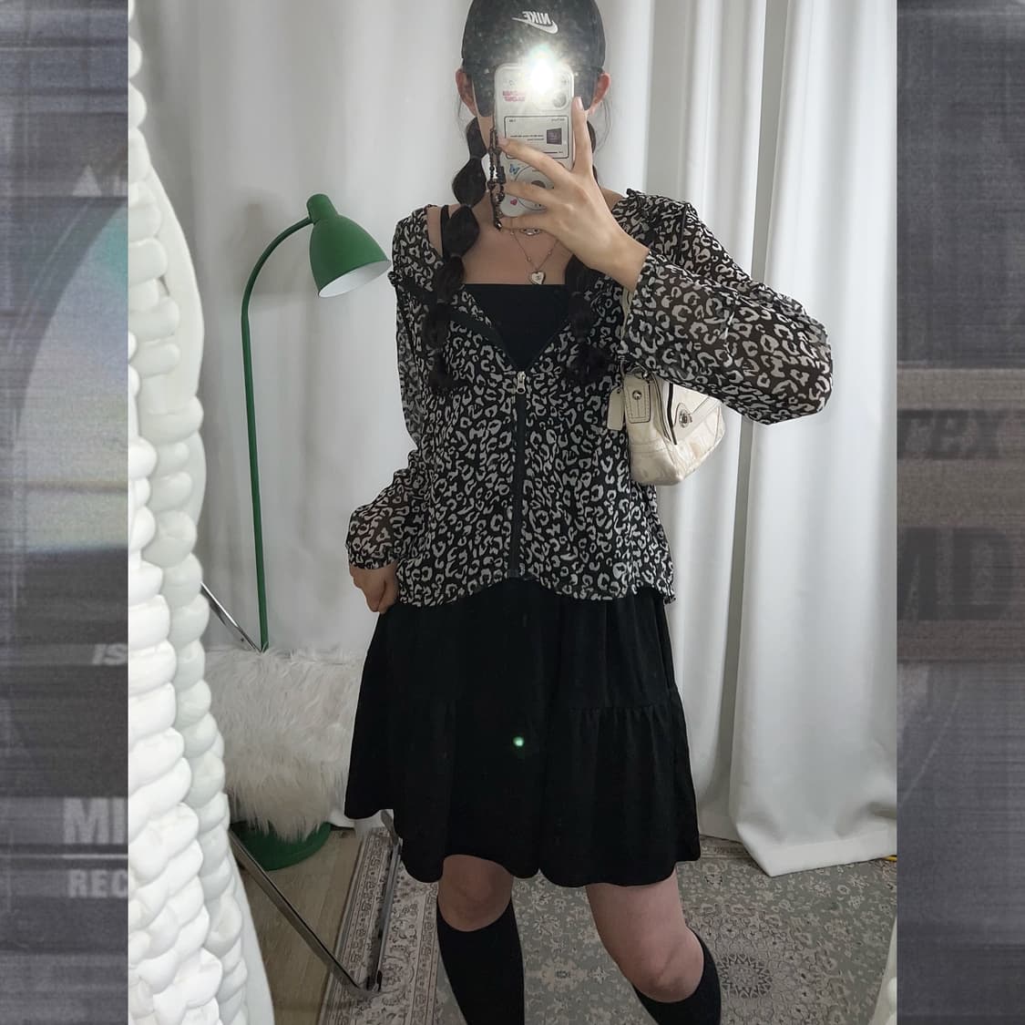 블랙 레오파드 여름 후드 집업 상품이미지2