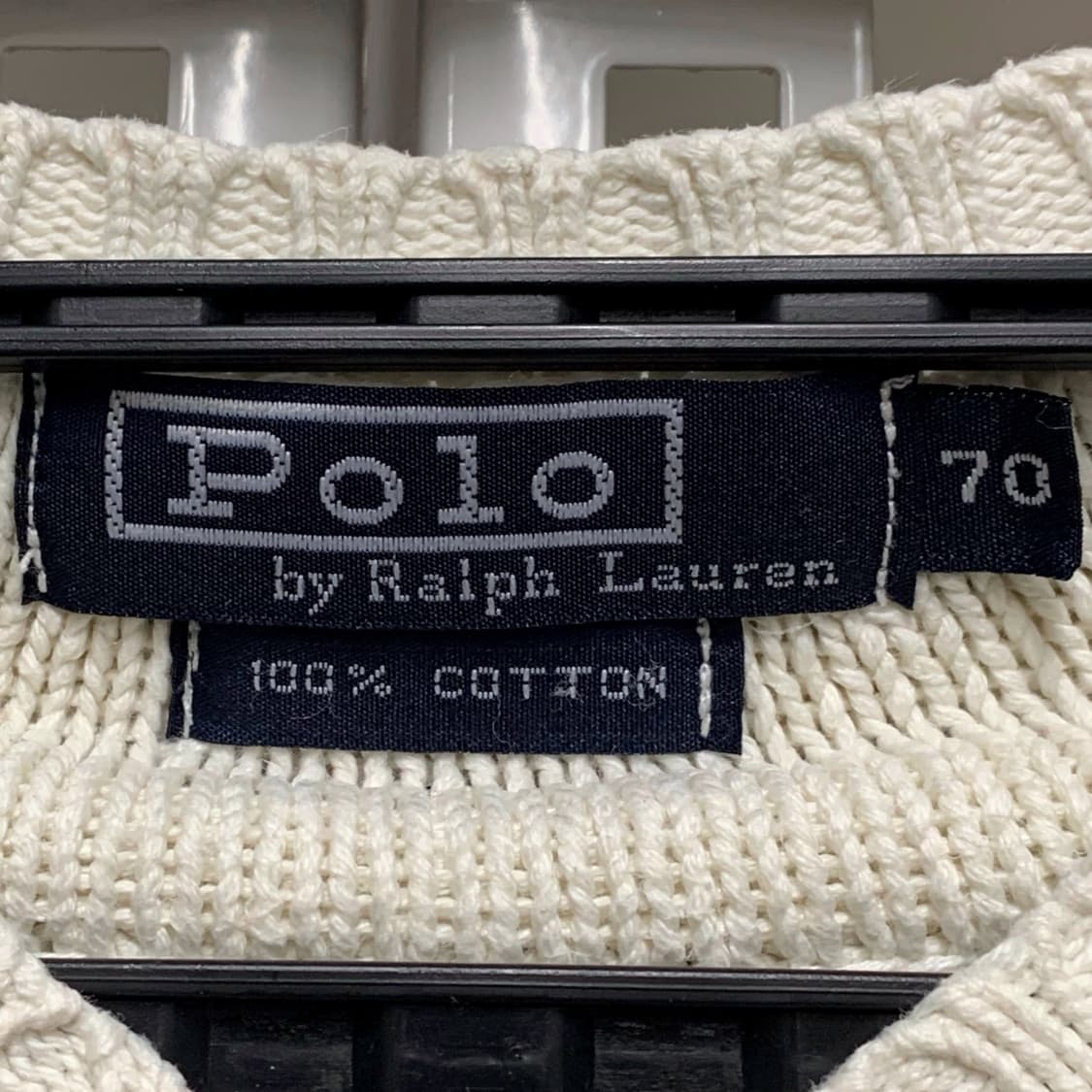[XS] 90's 폴로 랄프로렌 브이넥 아란 케이블 니트 상품이미지4