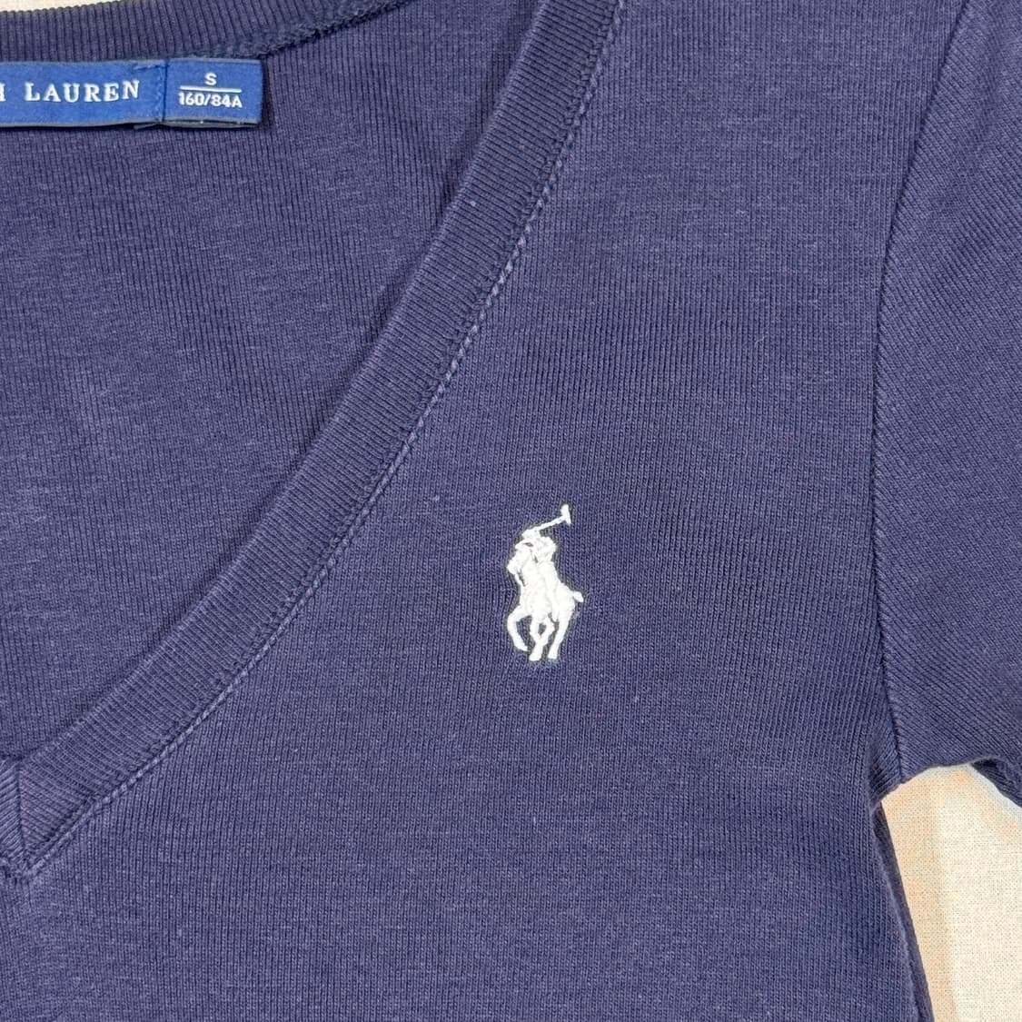 S) 폴로 랄프로렌 네이비 브이넥 반팔 티셔츠 상품이미지5