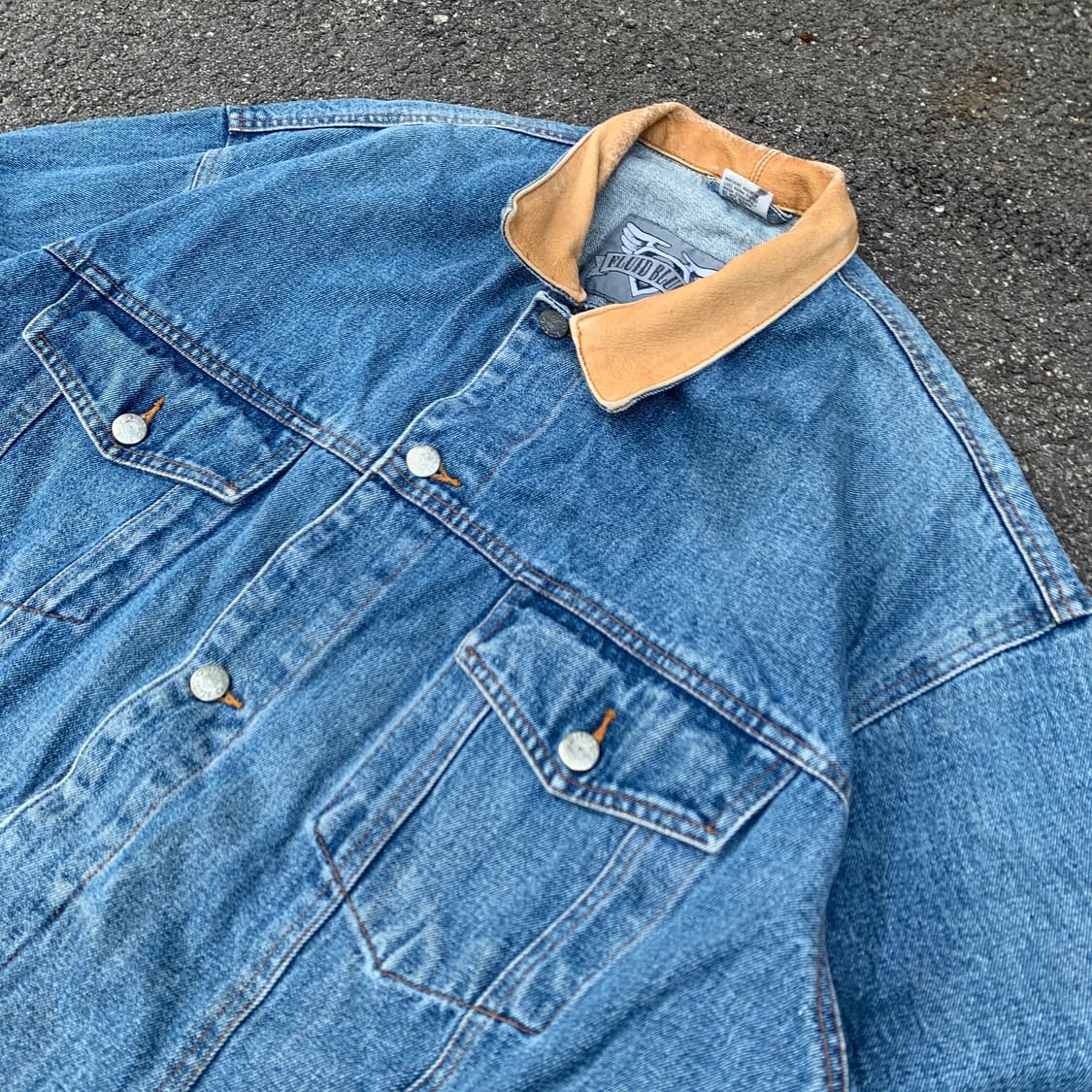 90s 아메리칸 빈티지 FLUID BLUES 데님 자켓 청자켓 XL 상품이미지2
