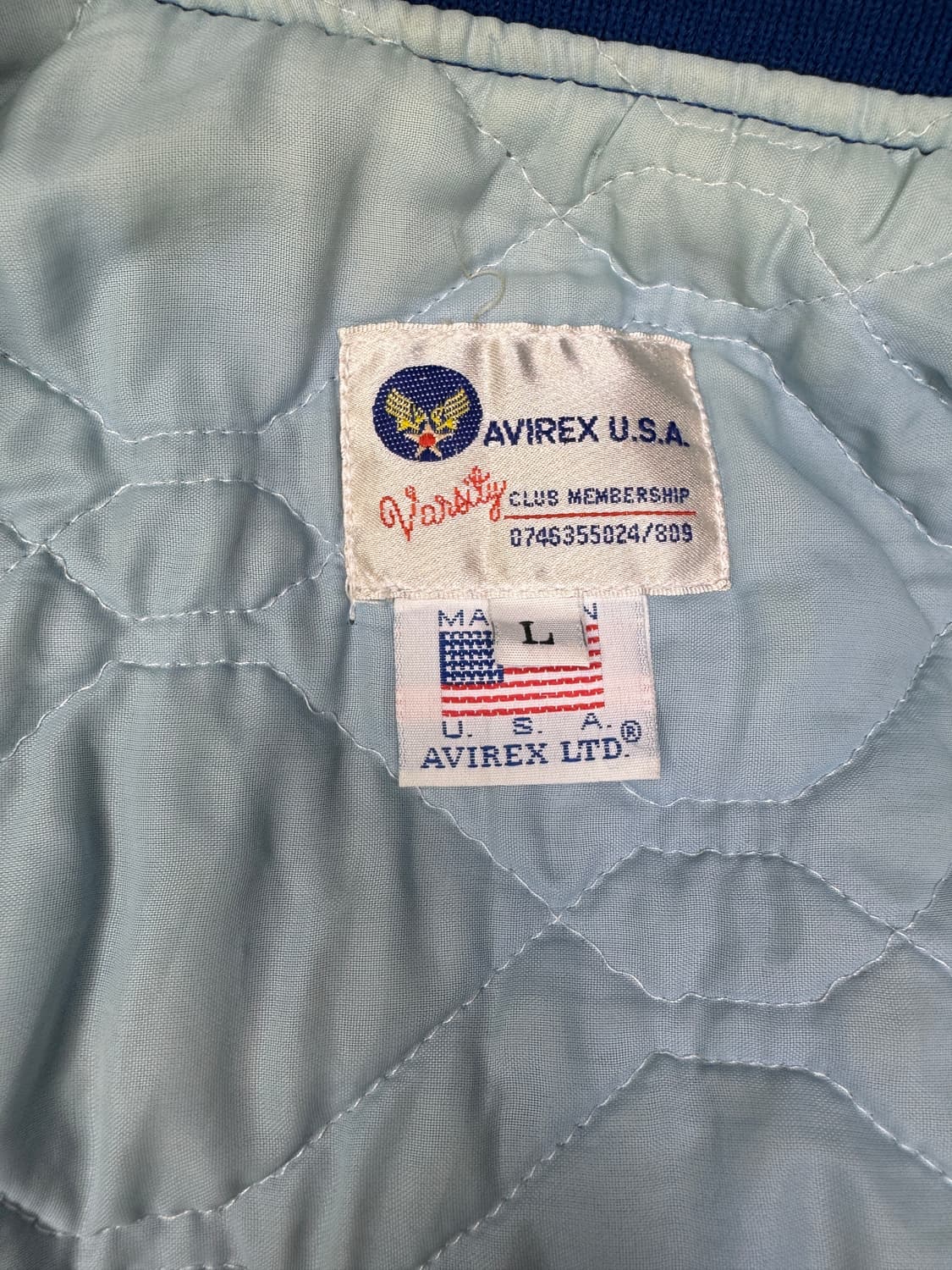 빈티지 90s 아비렉스 AVIREX USA 사틴 바시티 자켓 L 상품이미지4