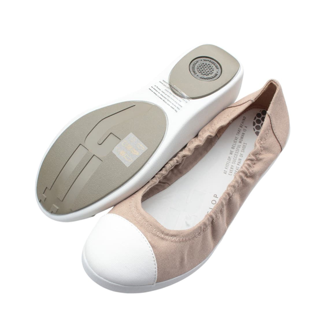 핏플랍 베이지 투톤 밴딩 플랫 슈즈 225 상품이미지3