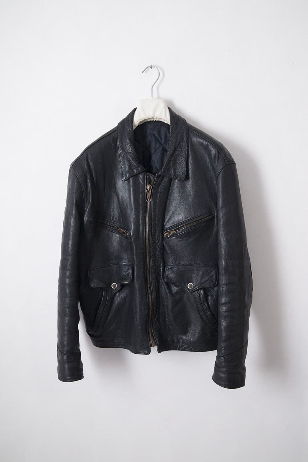 1980's 6pockets leather jacket 상품이미지1