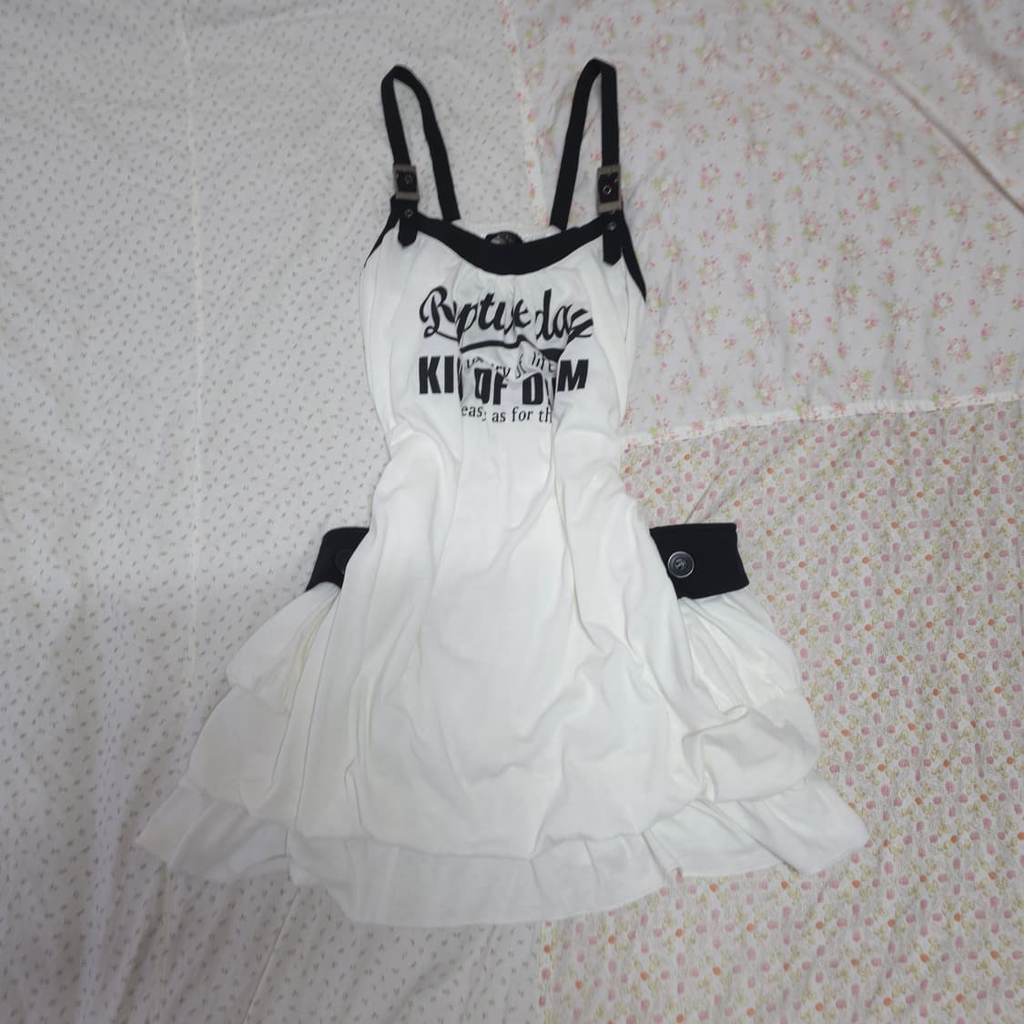 펑크 레터링 슬리브리스 벌룬 원피스 y2k 매드펑크 고스 상품이미지1