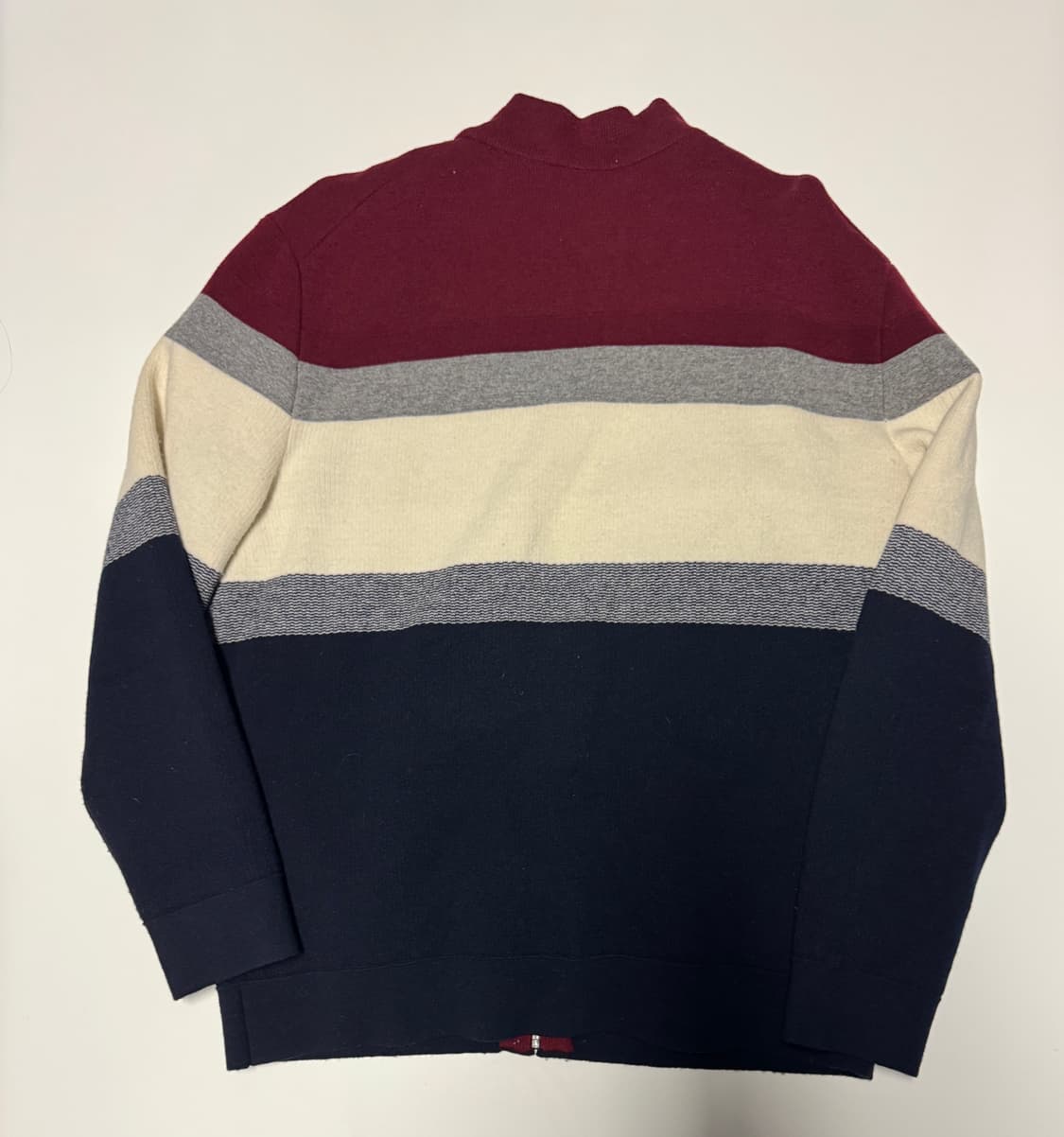 헤지스 hazzys 23년도 컬러 블록 울 니트 집업 2XL ~ 3XL 상품이미지2