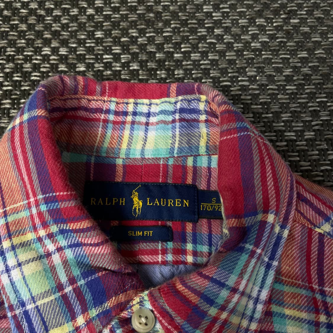 폴로랄프로렌 레드 퍼플 그린 민트 멀티 배색 체크 긴팔 셔츠 슬림핏 S 상품이미지4