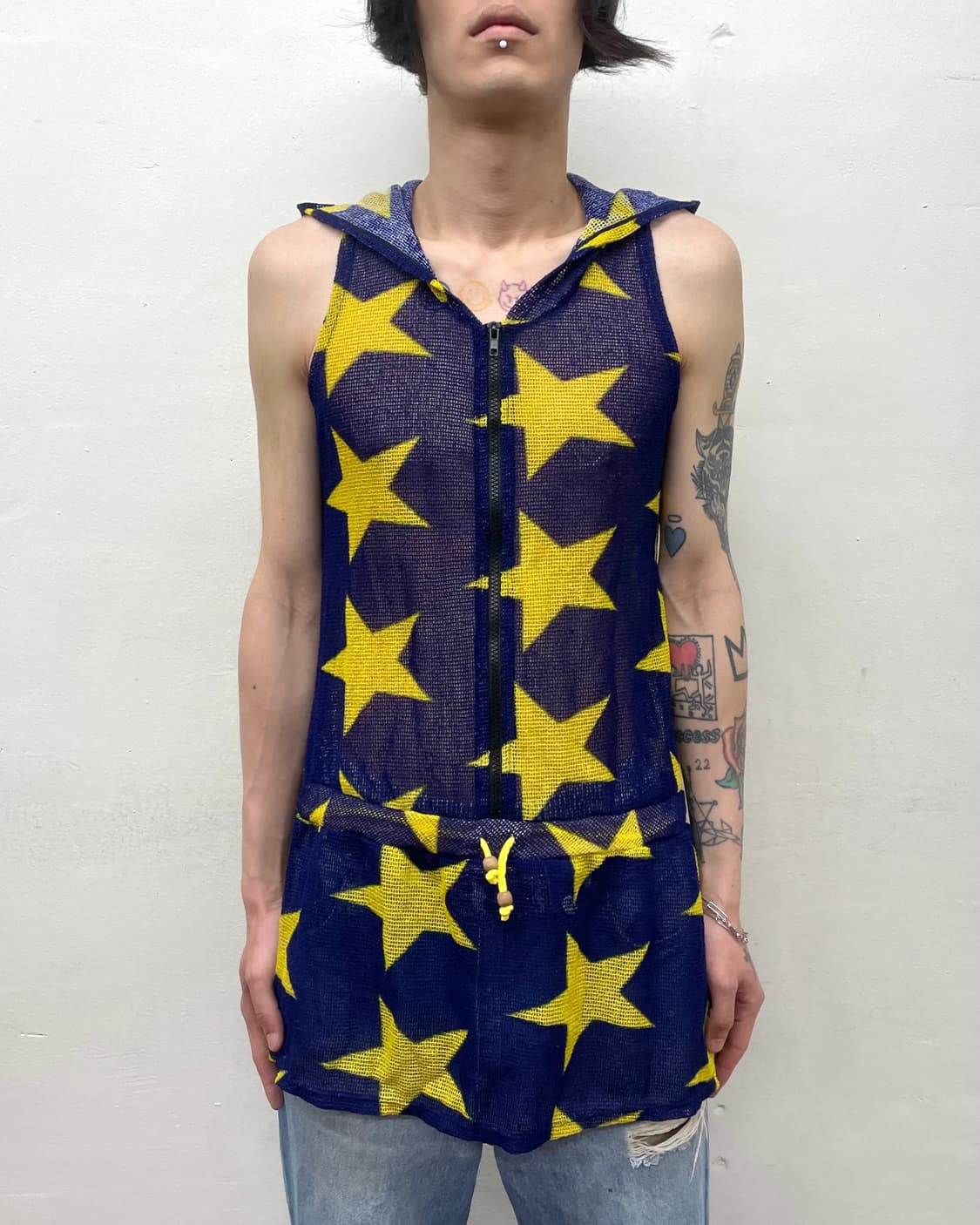 yellow star strap skirt hood sleeveless 상품이미지1