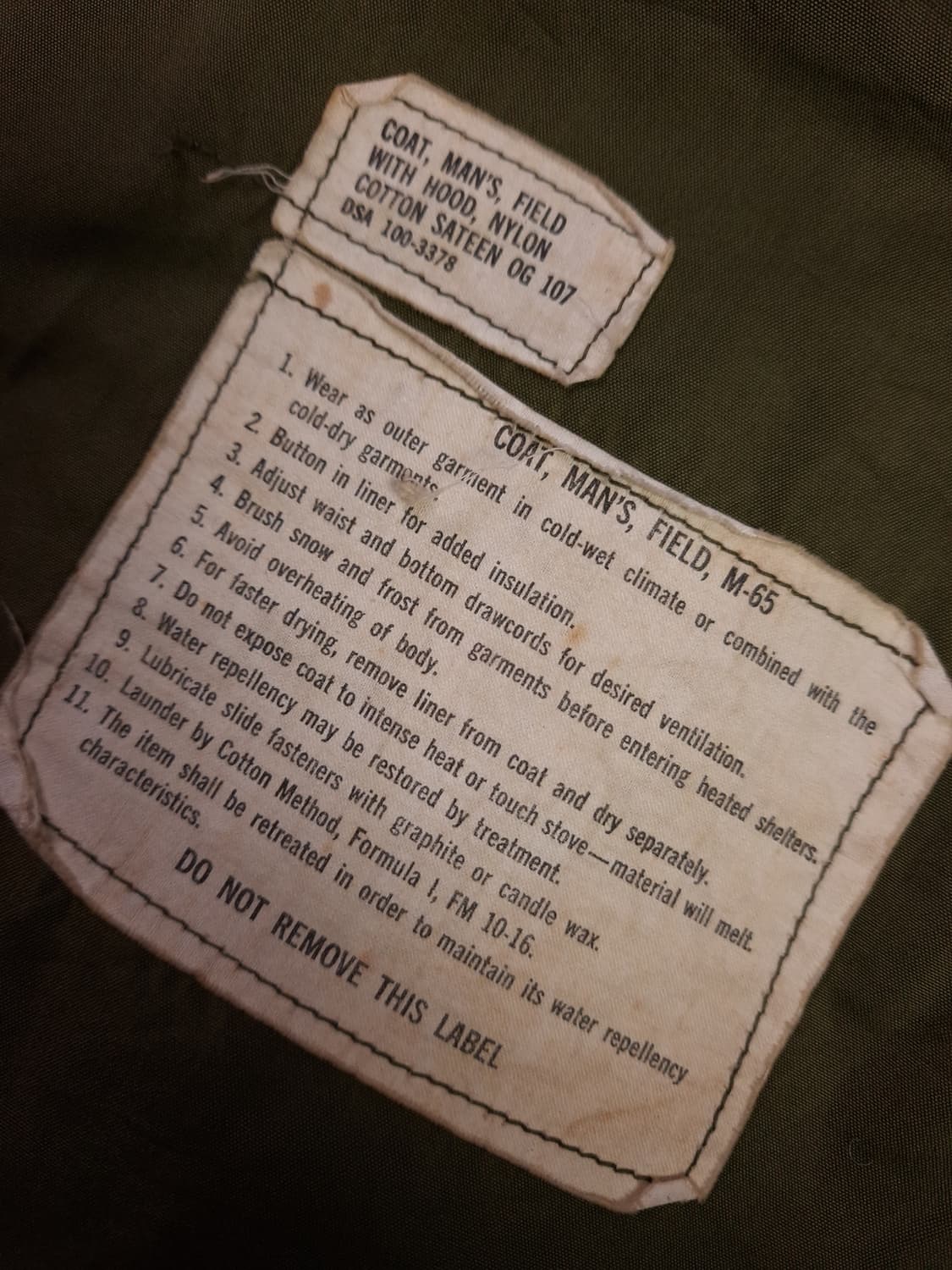 오리지날 미군 2세대 M-65 필드야상 상품이미지4