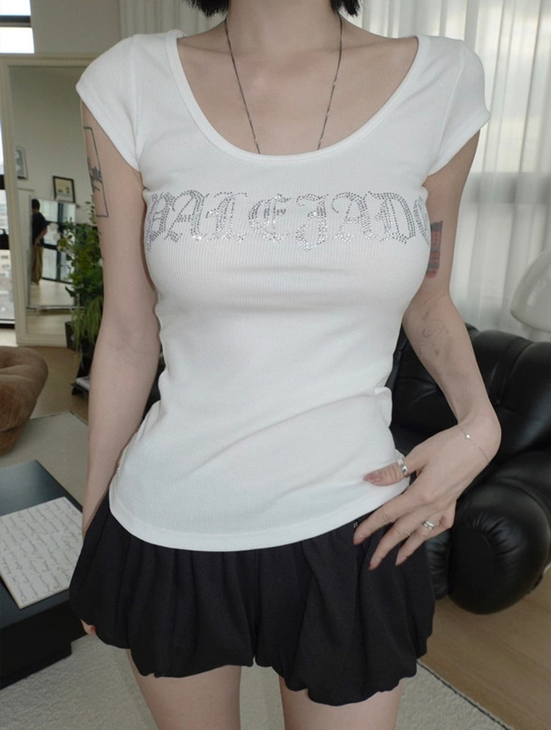 택달린 새상품) 페일제이드 Retro Cubic Cap Sleeve T 상품이미지9