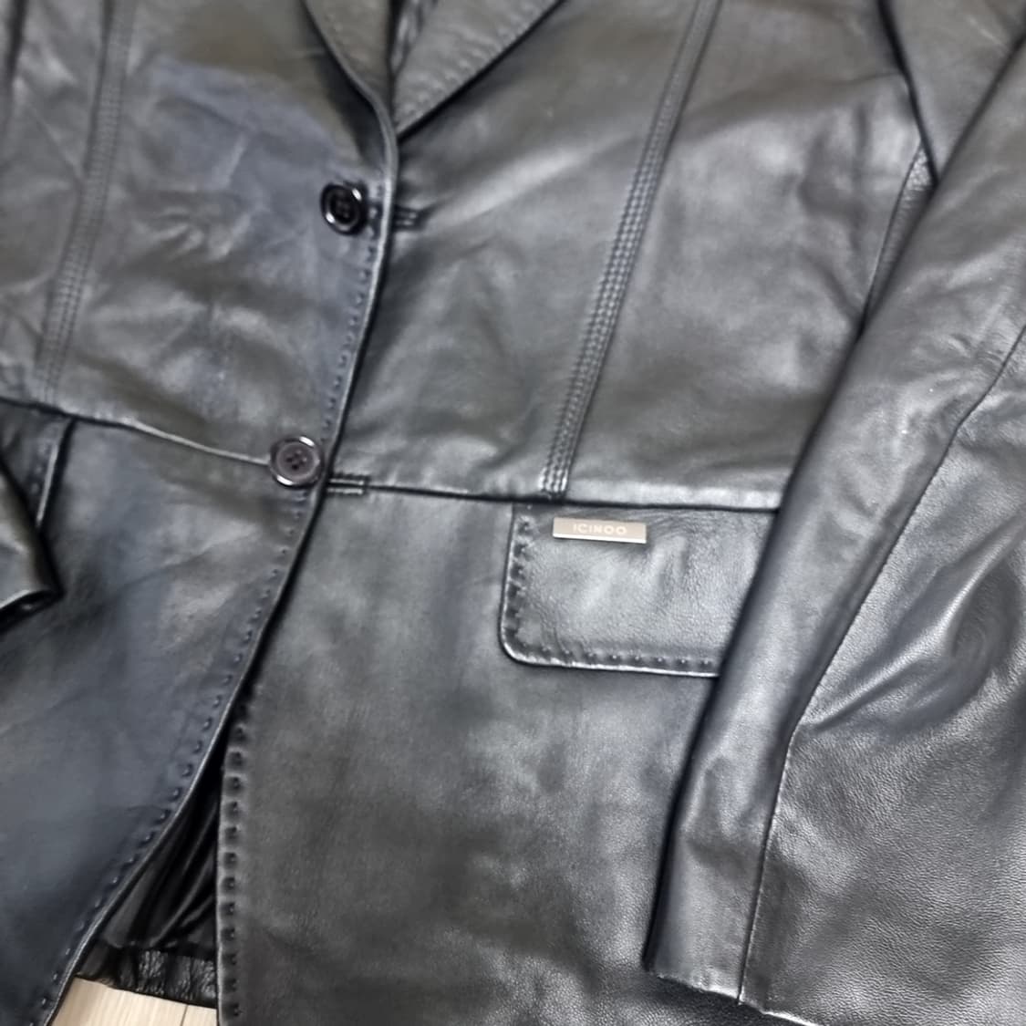 이신우옴므 블랙 가죽 자켓(100) 상품이미지2