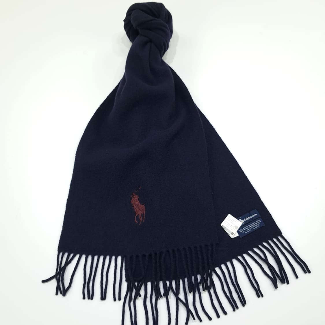 MX346 폴로 랄프로렌 퍼플네이비 램스울 목도리 머플러 상품이미지2