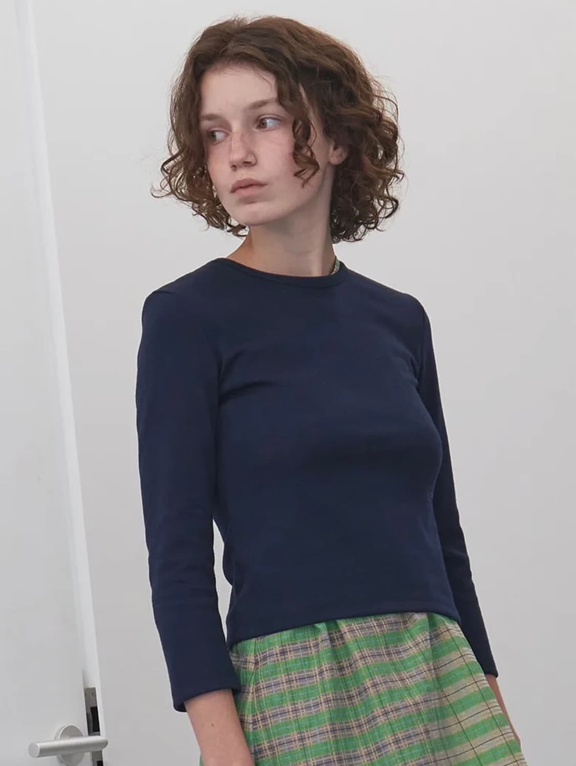 엔조블루스 베이직 3/4 슬리브 셔츠 (Navy) 상품이미지2