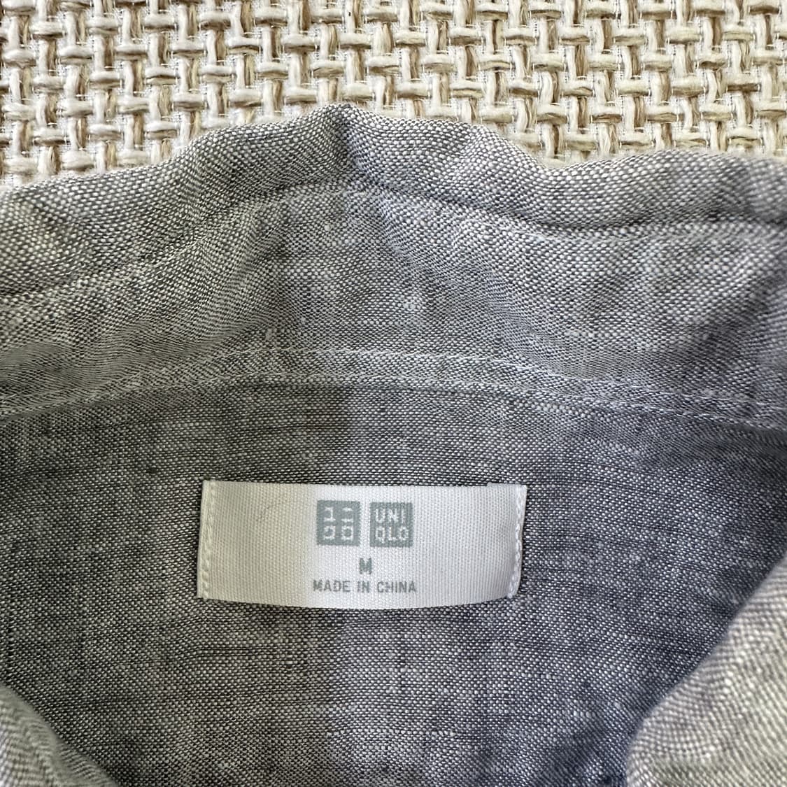 M 유니클로 그레이 린넨 셔츠 0424D 상품이미지2
