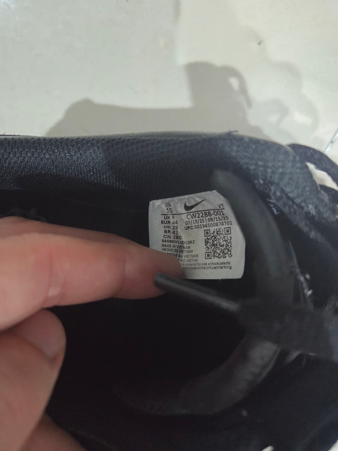 나이키 에어포스 1 07 로우 트리플블랙 280 CW2288-001 올검 상품이미지3