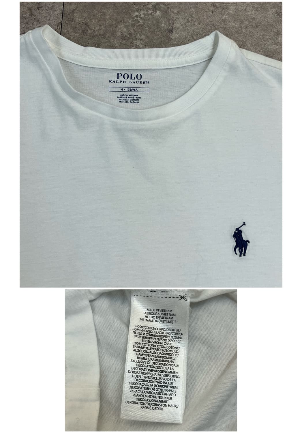 폴로 랄프로렌 베이직 반팔티 화이트 M #csz3804 상품이미지4