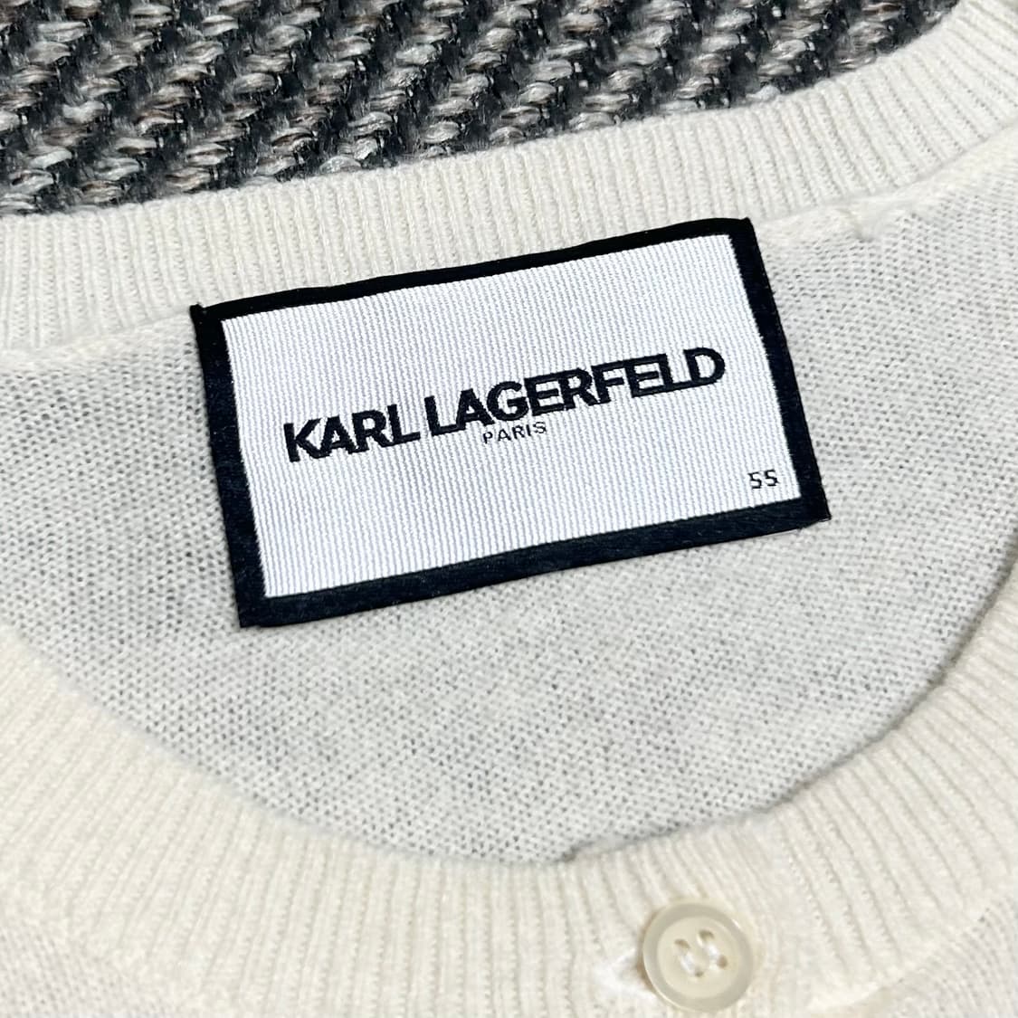 [55] KARL LAGERFELD 칼 라거펠트 19fw 아이보리 가디건 상품이미지4