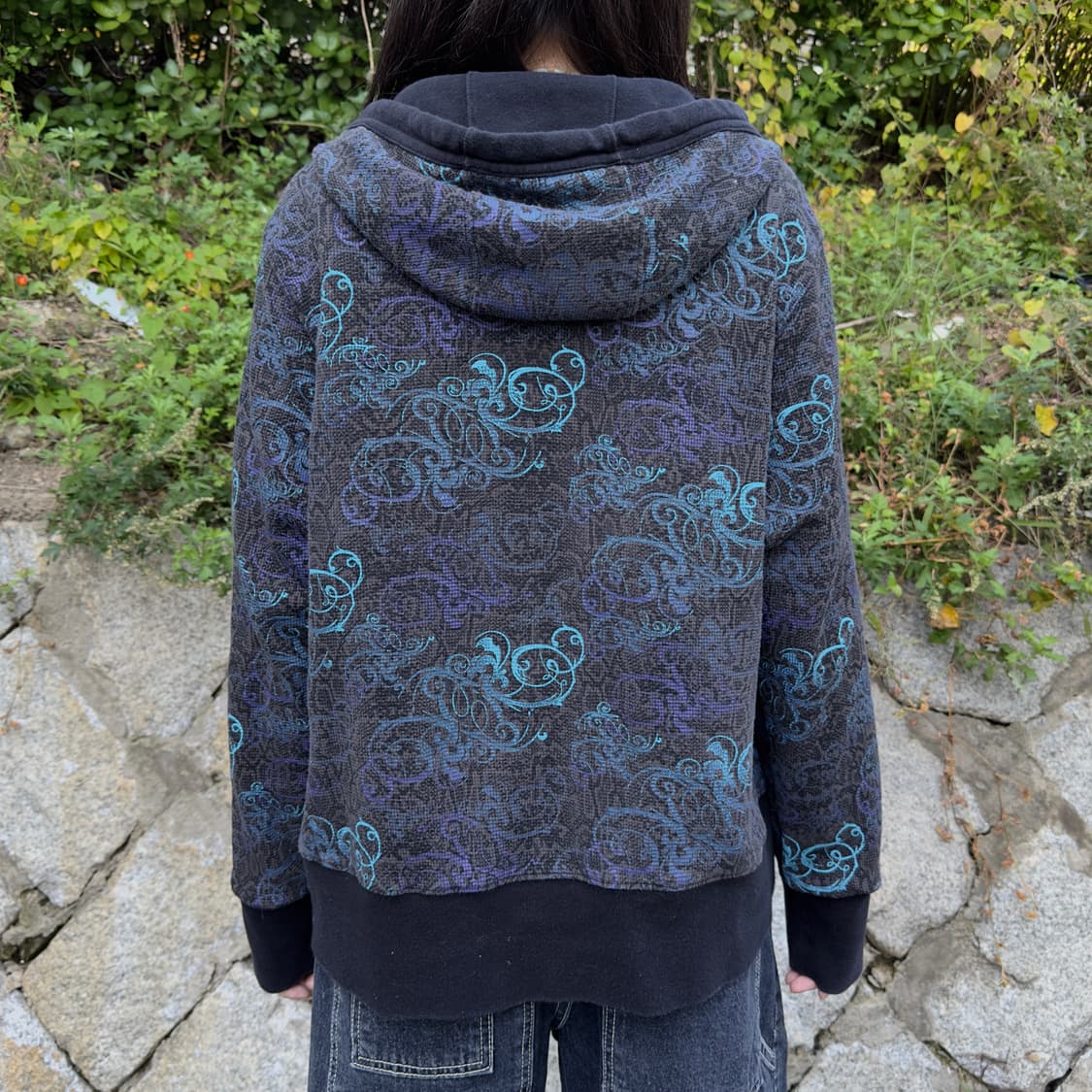 2011 투웨이 리버시블 할리데이비슨 해골 나비 후드 집업 상품이미지10