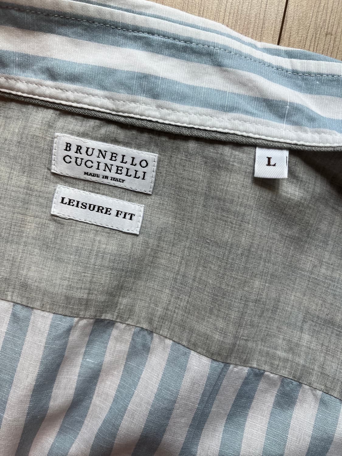 브루넬로 쿠치넬리 스트라이프 셔츠 L 정품 상품이미지6