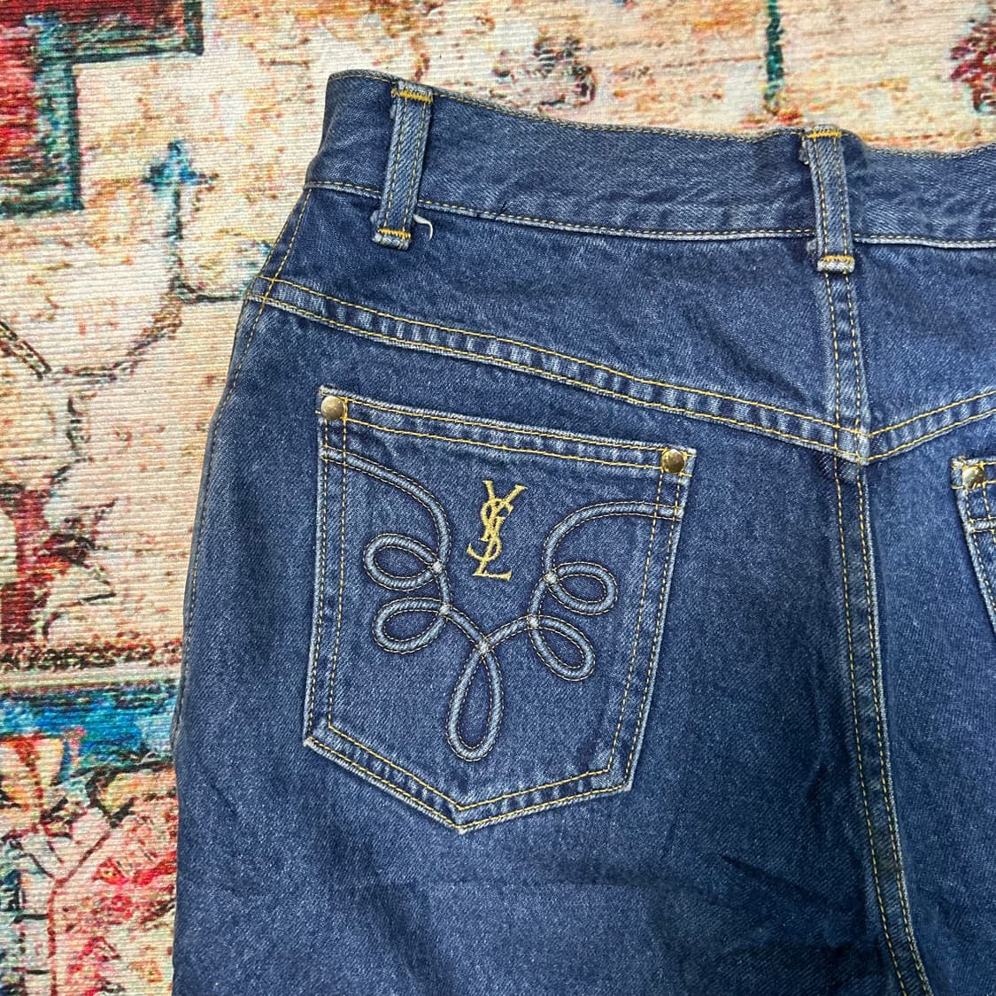[28] 90s 입생로랑 자수 데님팬츠 상품이미지8