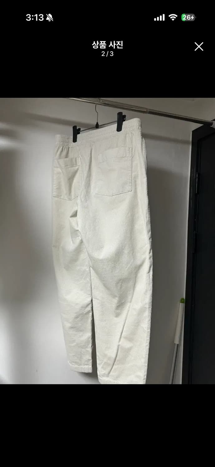 유니클로 코듀로이이지앵클팬츠 오프화이트 M 상품이미지2