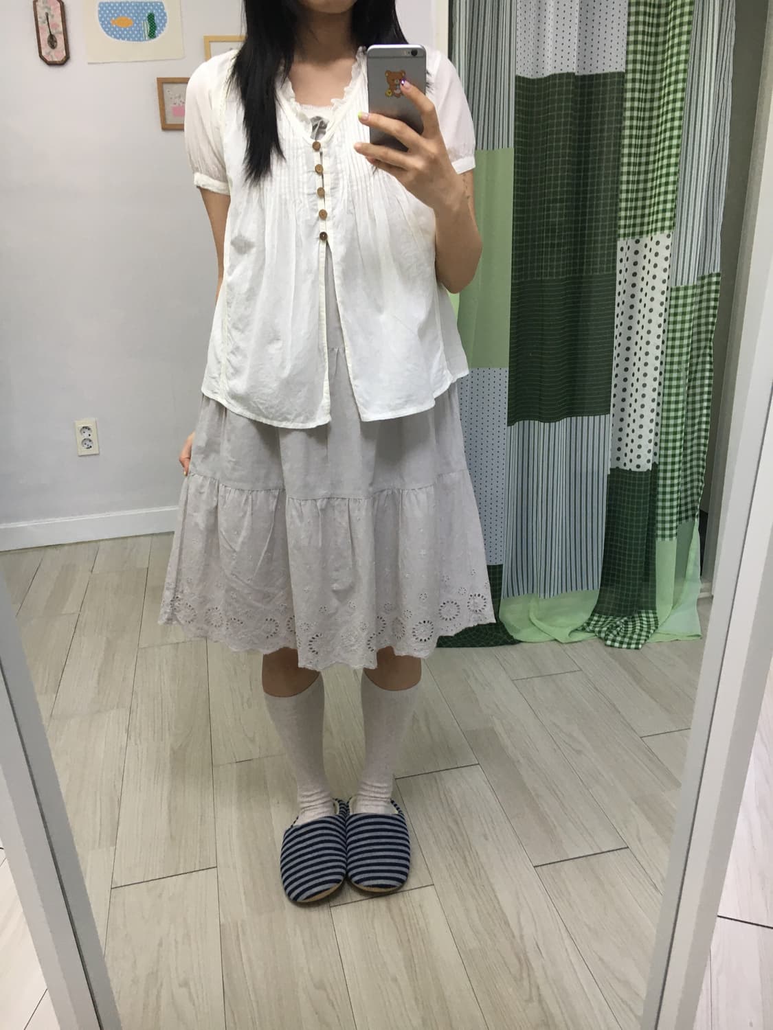 애쉬 그레이 펀칭 원피스 상품이미지10