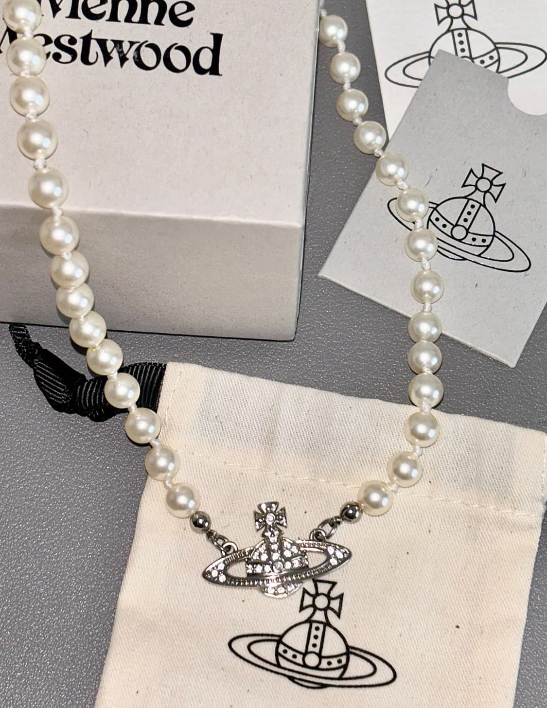 비비안 웨스트우드 미니 바스 릴리프 초커 실버 상품이미지3