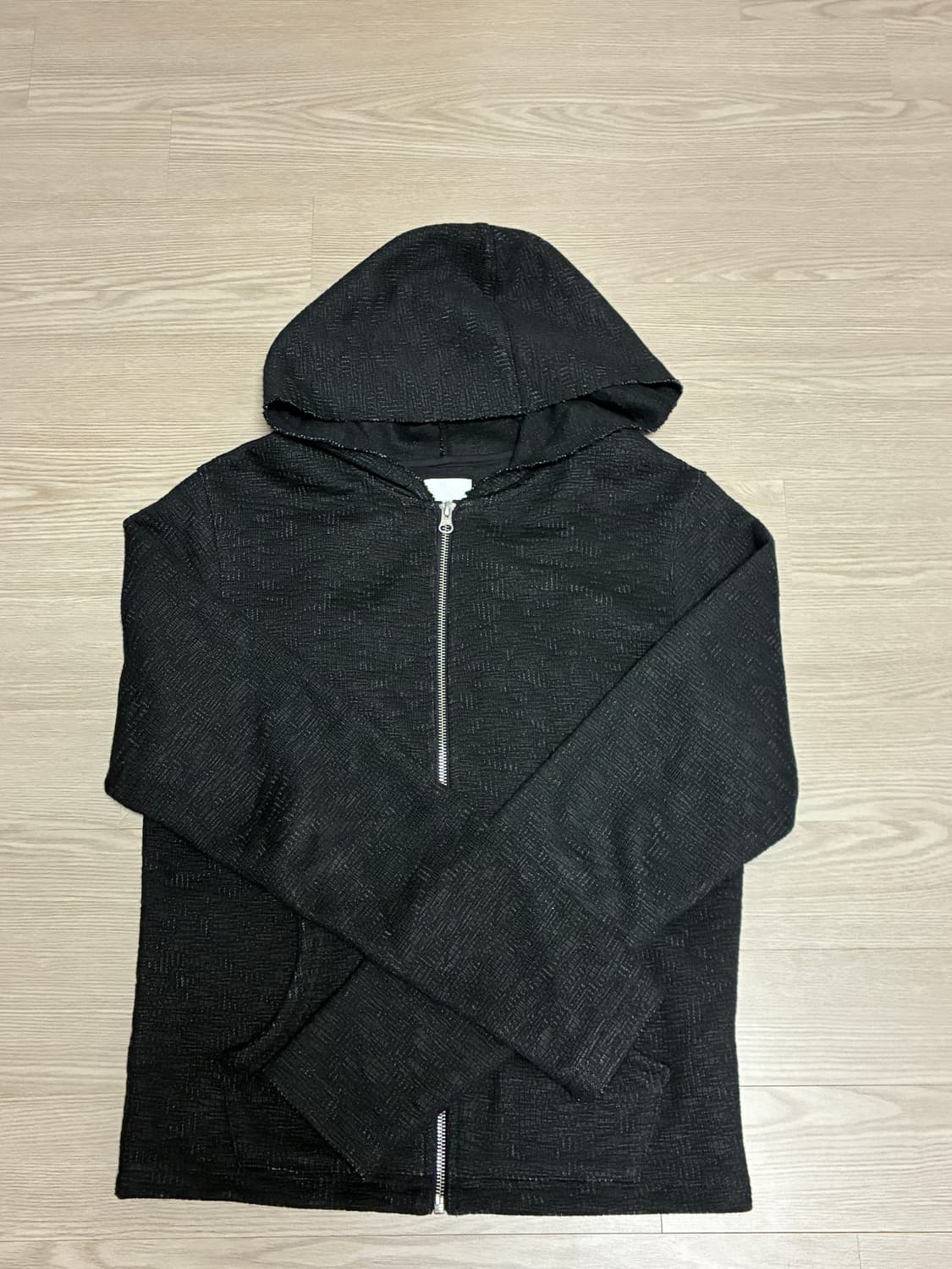 모노프리베 텍스처 후드집업 블랙1사이즈 상품이미지1