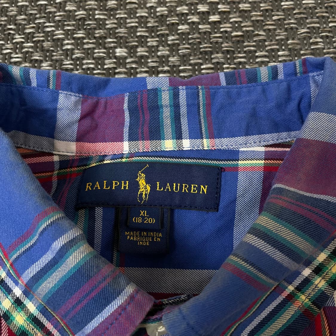 폴로랄프로렌 블루레드 멀티 배색 체크 긴팔 셔츠 XL 상품이미지4