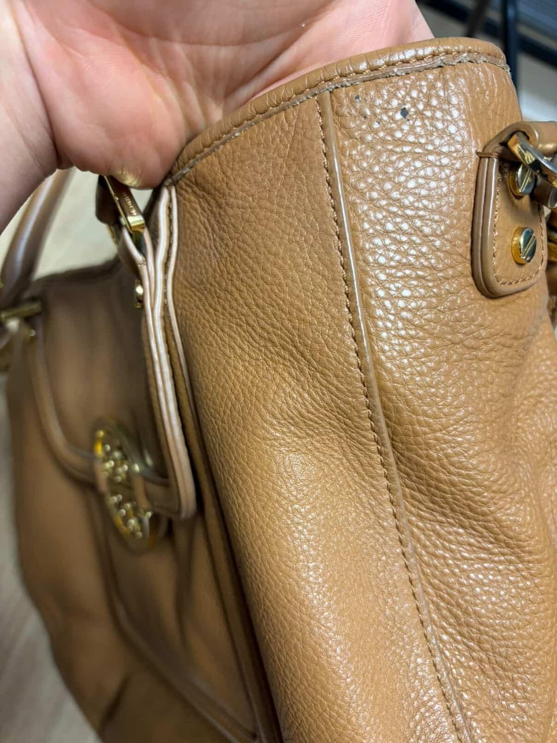 매장구매 정품 토리버치 브라운 가죽 토트백 숄더백 상품이미지4