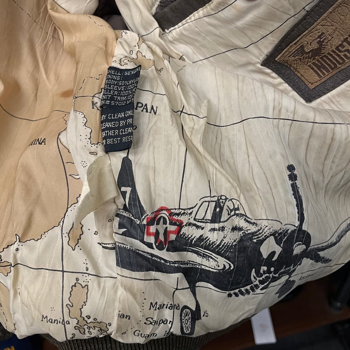 USA 빈티지 U.S ARMY 항공 패치 에어본 봄버 리얼 레더 자켓 상품이미지9