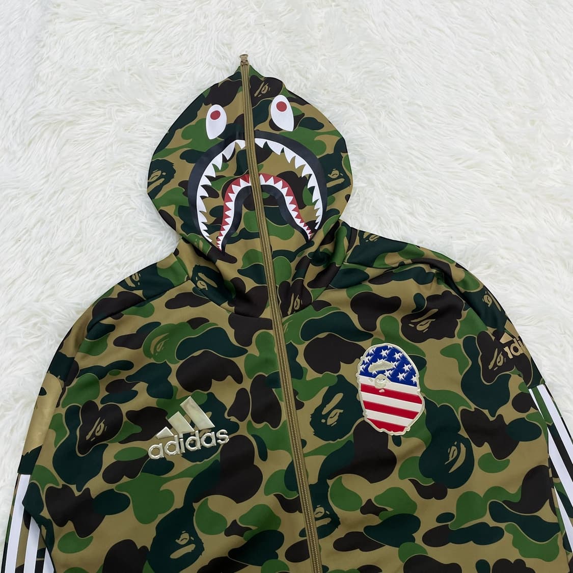베이프 Bape x 아디다스 abc카모 샤크 져지 후드 집업 상품이미지4