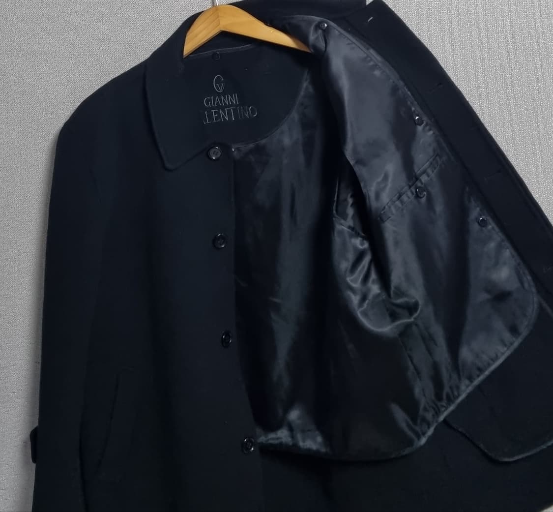 오버핏 M (95) 지아니 발렌티노 블랙 울혼방 코트 상품이미지2