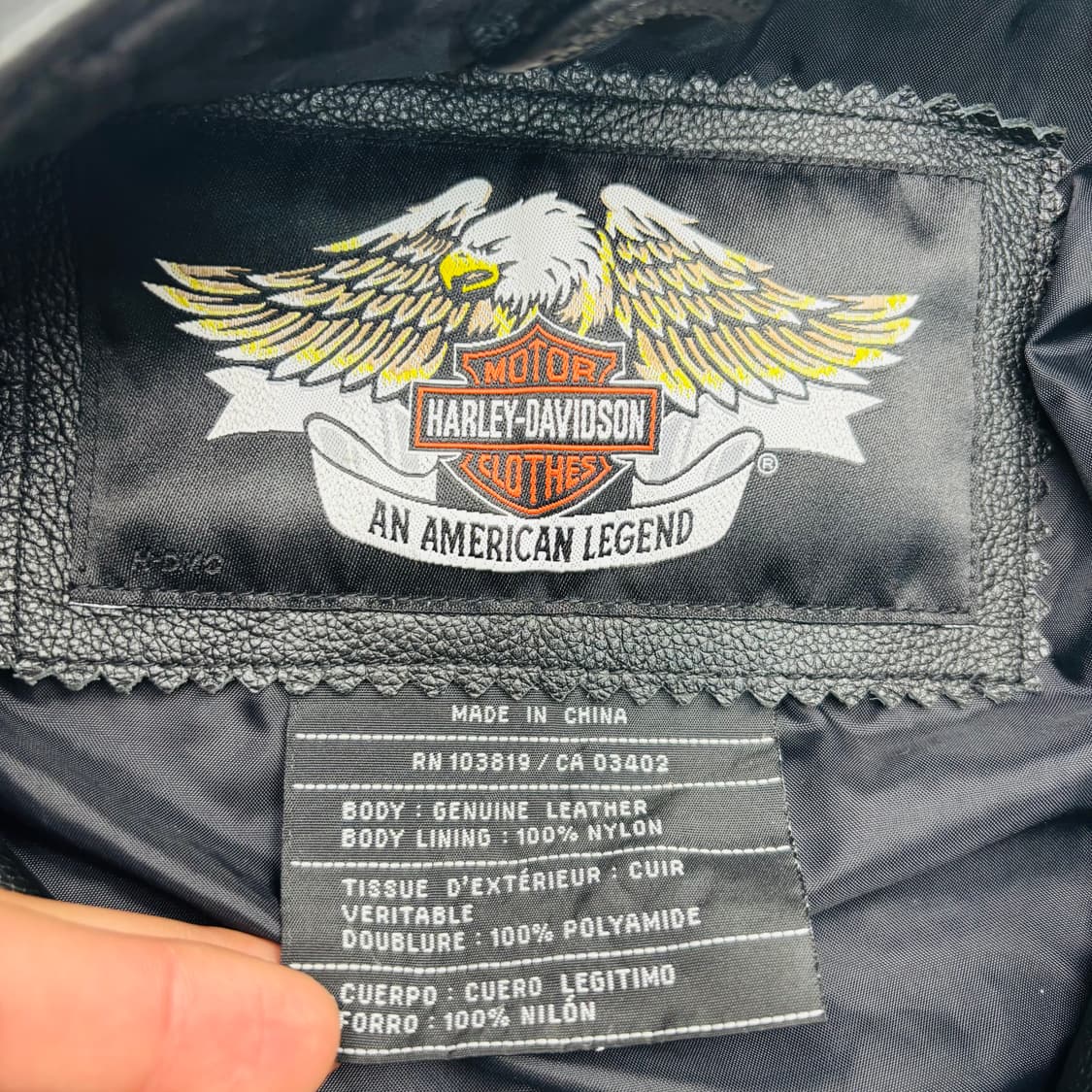 할리데이비슨 카우하이드 넘버원 레더 자켓 L 상품이미지7