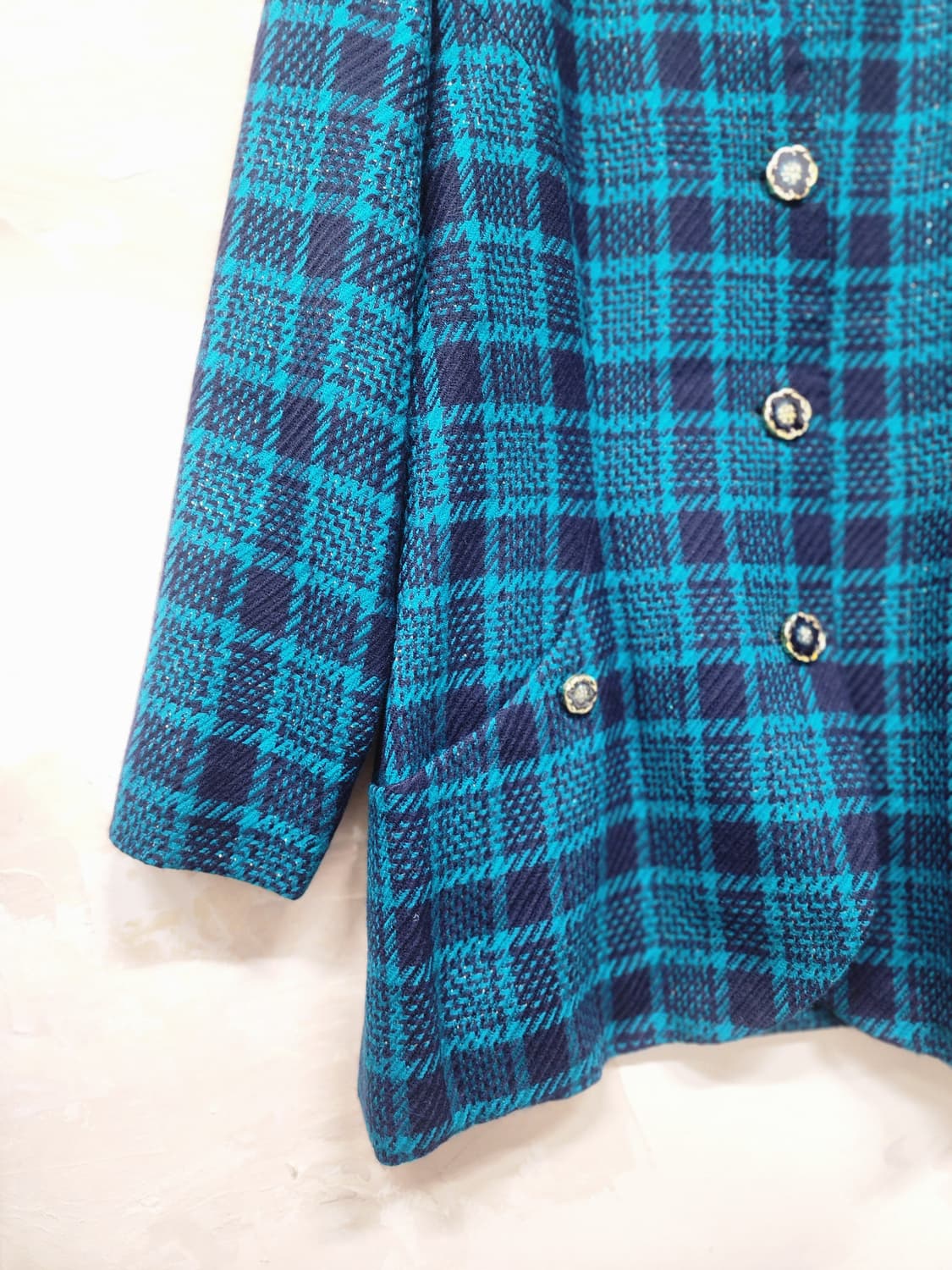 일본빈티지 울 체크 자켓 상품이미지3