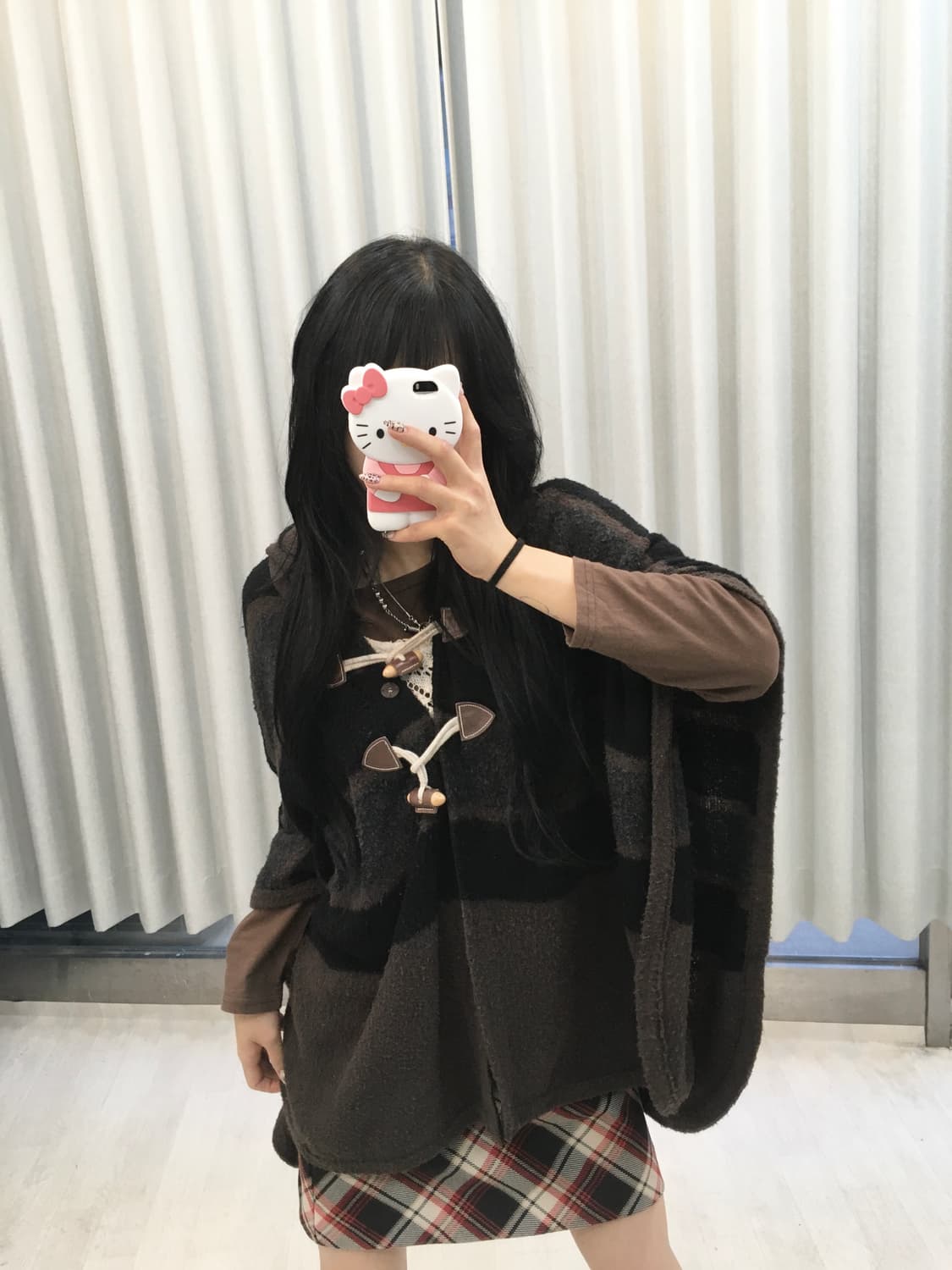 빈티지 토글 판초 후드케이프 상품이미지1